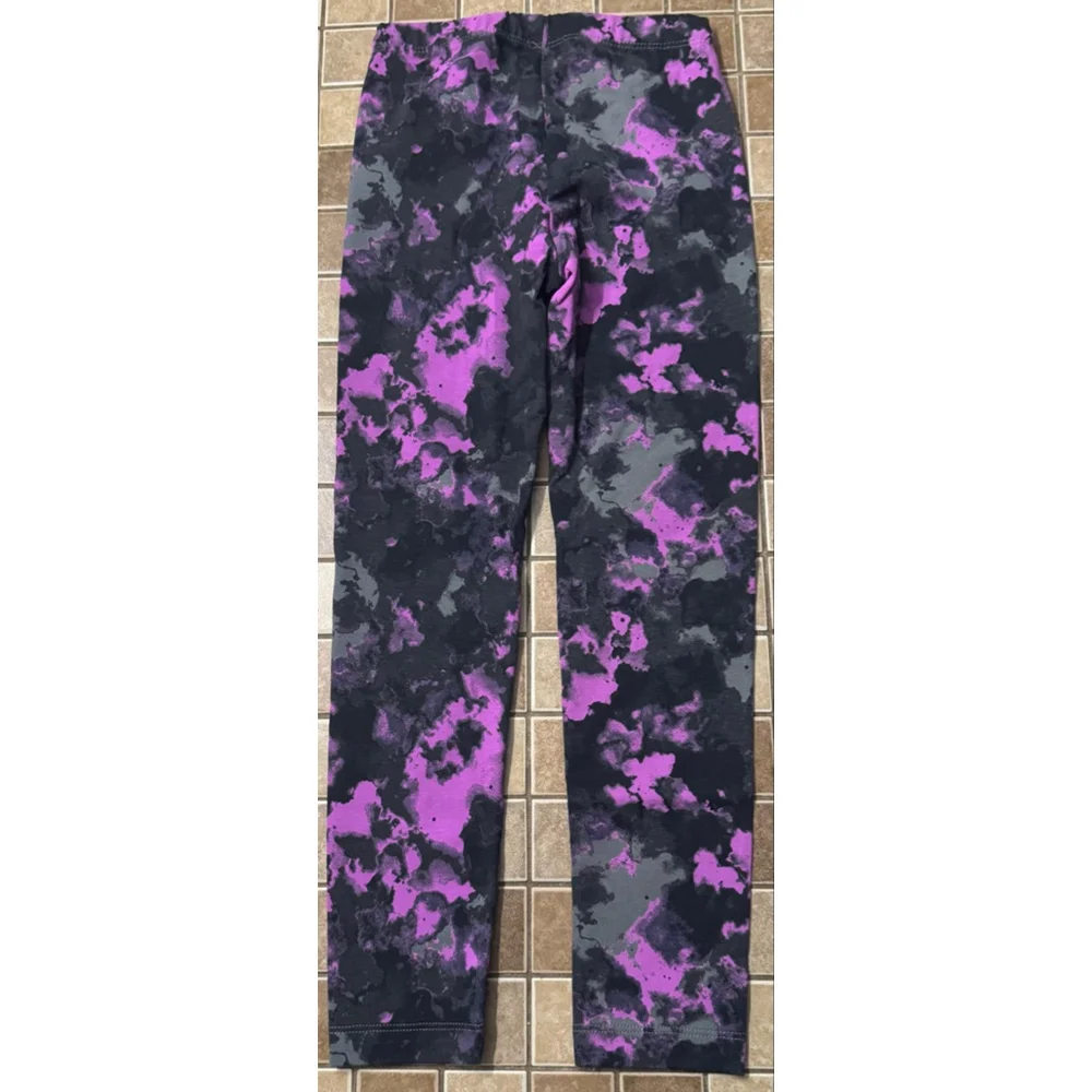Girls Cat & Jack Leggings S Black Purple Tie-Dye